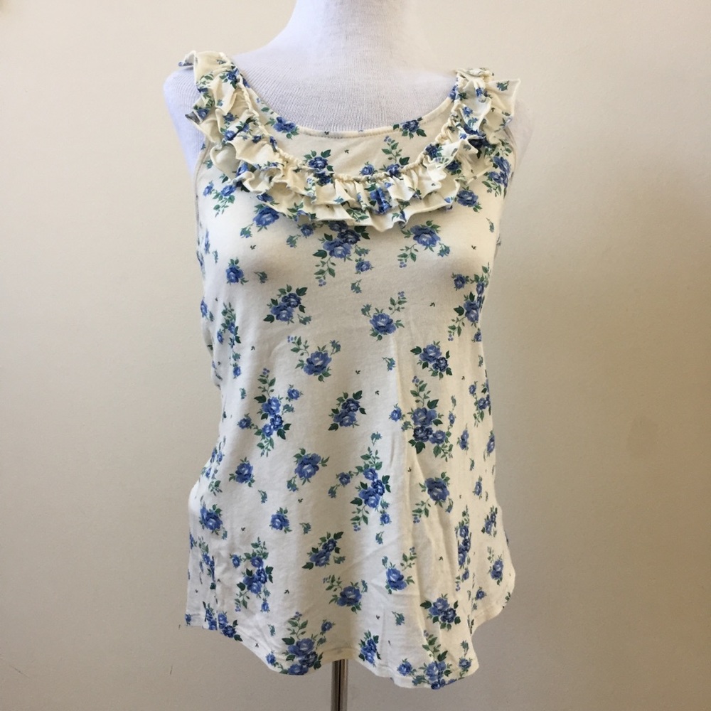 Forever 21 Floral Ruffle Tank